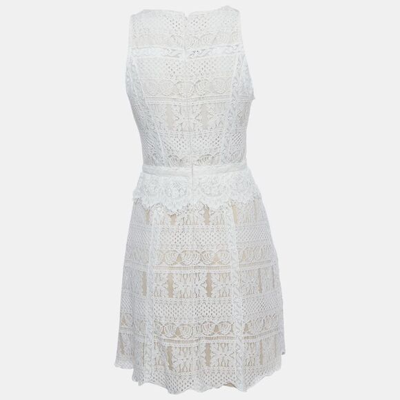 All Saints White Lace Sleeveless Mini Dress S - Picture 2 of 6
